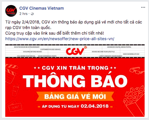 Dân tình sốc vì giá vé mới của CGV kể từ hôm nay: Tăng cao nhất tới 50.000 đồng/vé! Dân tình sốc vì giá vé mới của CGV kể từ hôm nay: Tăng cao nhất tới 50.000 đồng/vé!